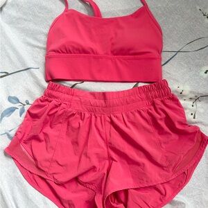 Lululemon Athletica Pink Sports Bra (size 4) and Shorts Set (size 6)
